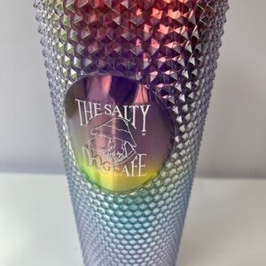 The Salty Dog Cafe 24 oz Studded Tumbler Iridescent Rainbow Drink Beverage Cup